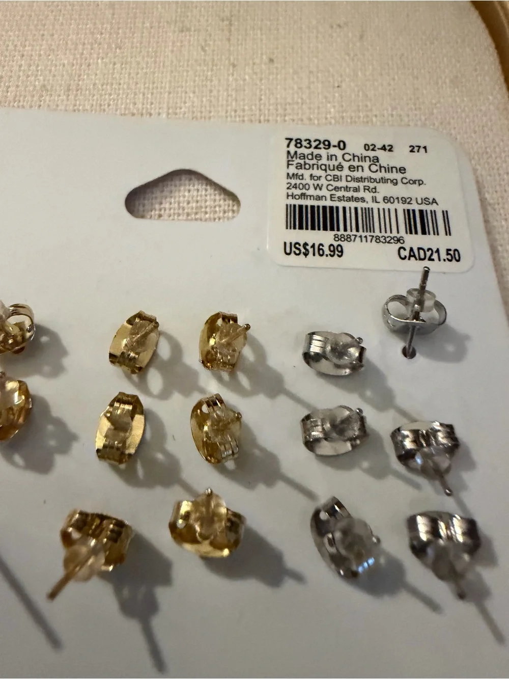 Claire's Silver Crystal Stud Earring Set - 9 Pairs